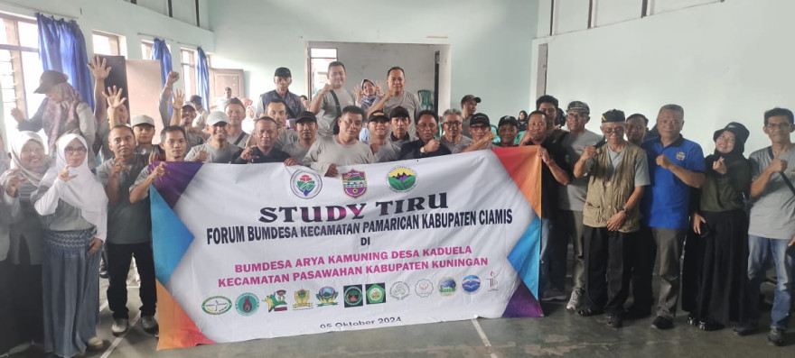 FORUM BUMDES SE KECAMATAN PAMARICAN MELAKUKAN STUDY TIRU KE DESA KADU ELA